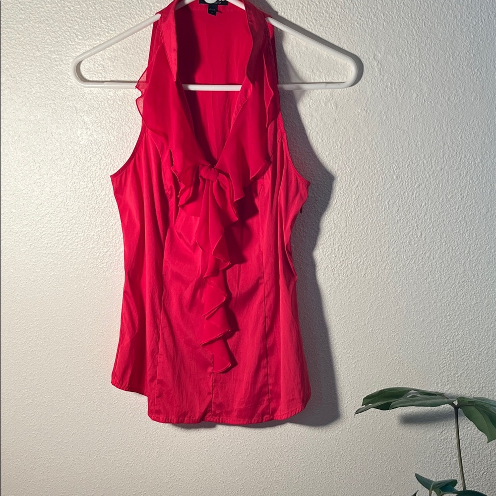 Express Vibrant Red Ruffled Tank Top